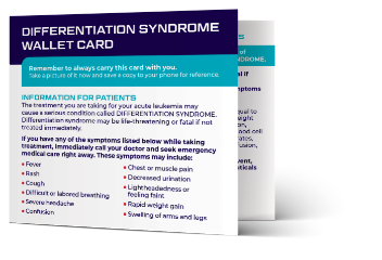 Revuforj® (revumenib) Differentiation Syndrome Wallet Card